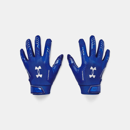 Under Armour Boys F9 Nitro Football Gloves, (400) Royal/Capri/Metallic Silver, Large