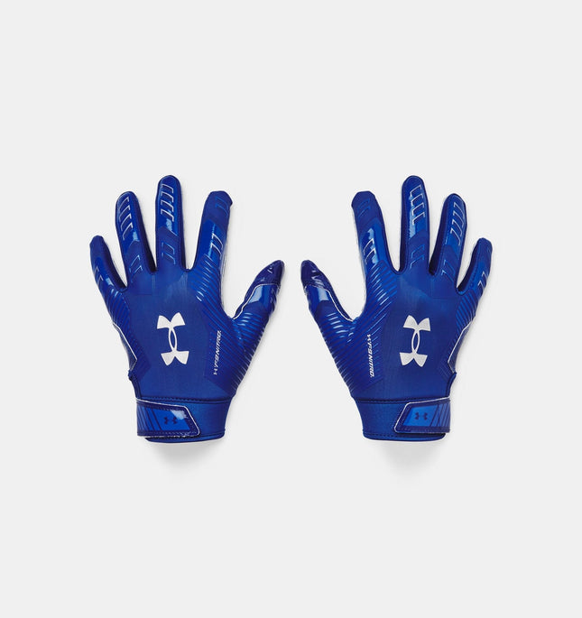 Under Armour Boys F9 Nitro Football Gloves, (400) Royal/Capri/Metallic Silver, Large
