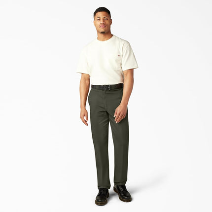 Dickies Pantalón de trabajo de sarga 874 original para hombre, verde, 32W x 32L