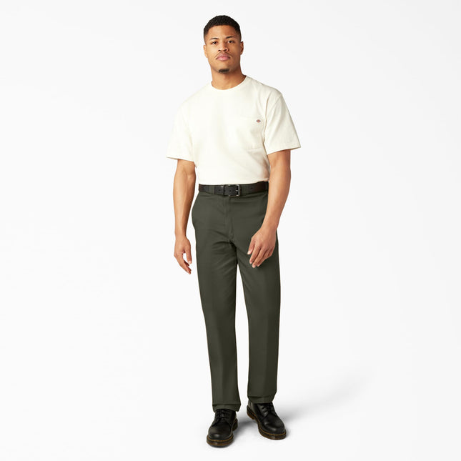 Dickies Pantalón de trabajo de sarga 874 original para hombre, verde, 32W x 32L