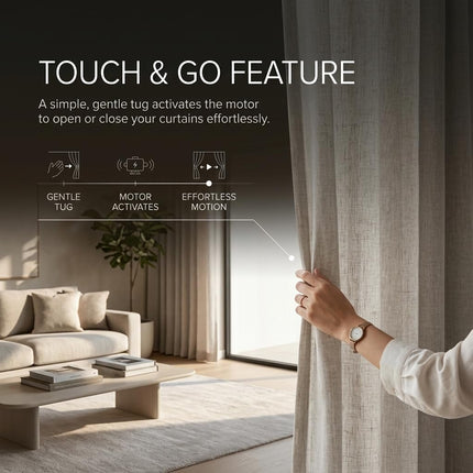 Quoya QL600 Motorised Smart Electric Curtain Track with Remote – Hidden Brackets, Automatic Curtain Opener – App & Voice Control – up to 3 m / 9.8 ft
