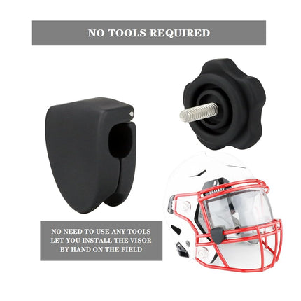 Football Visor Clips Replacement for Football Visor Helmet Clips - Universal Fit (1 Pair) (Black)