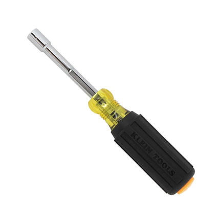 Klein Tools 65407MAGM Metric Magnetic Color-Coded Nut Driver, Hollow-Shaft, Heavy-Duty 7 mm Hex, Pass-Through Design, 6-Point Socket, and Cushion-Grip Handle