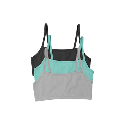 Hanes Women's Cotton String Bralette (3 Pack), Con