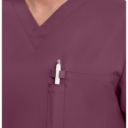 Dickies EDS Essentials Top Sanitario de Hombre con Cuello en V Color Liso Talla XL Vino
