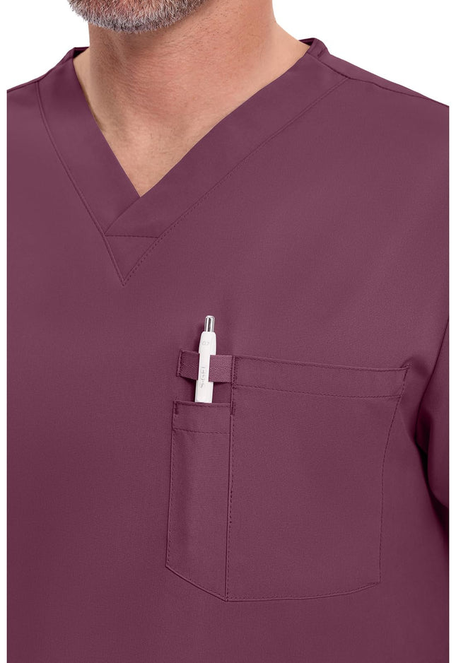 Dickies EDS Essentials Men's V-Neck Solid Scrub Top X-Large Wine