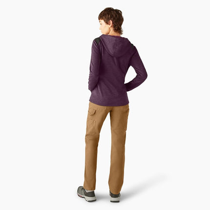 Dickies Womens Smooth Face Full Zip Hoodie, Plum Perfect Heather, X-Large