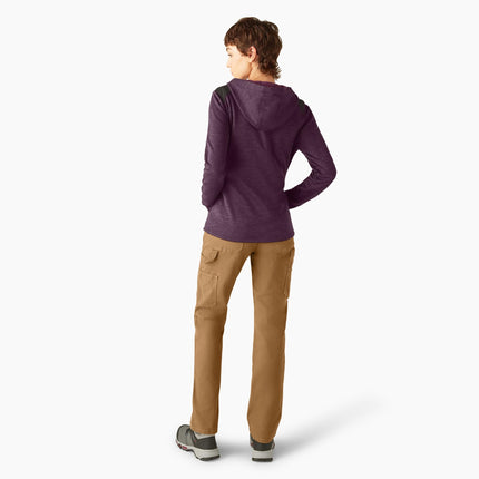 Dickies Womens Smooth Face Full Zip Hoodie, Plum Perfect Heather, Large