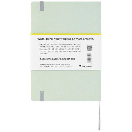 Maruman N888-53 Neemocine Notebook, 20th Anniversary Journal Notebook, Dot Ruled, A5, Mint Green