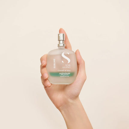 Alfaparf Milano Semi di Lino Sublime Cristalli di Seta - Hydrolyzed Wheat Proteins and Glycerin Strengthens and Hydrates - Floral Fragrance - 1.52 oz