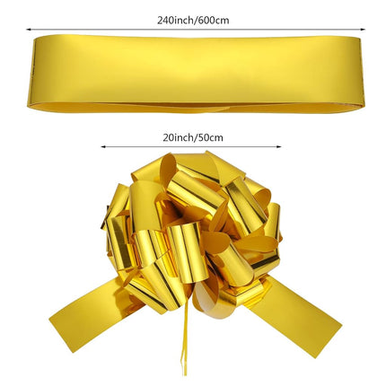 Zonon Lazo gigante para envolver regalos de coche con cinta de 6 m para regalo, casas nuevas, decoración de Navidad (50,8 cm, dorado)