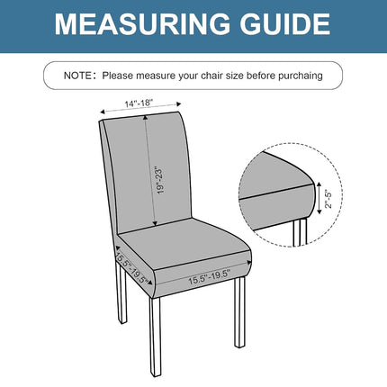 Genina 100% Waterproof Dining Chair Covers, Stretch Jacquard Chair Covers for Kitchen Parsons Chairs, Washable Chair Protectors for Dining Room Set of 6, Jacquard-Black