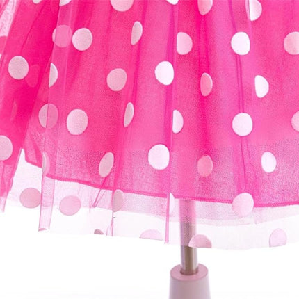 Dressy Daisy Baby Girls Polka Dots Fancy Dress Up Halloween Costume Birthday Party Outfit with Mouse Ears Headband Size 1-2, Hot pink 426