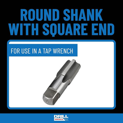 Drill America - POU3/4NPTW/DRILL 3/4" Carbon Steel NPT Pipe Tap and 59/64" High Speed Steel Drill Bit Set, POU Series
