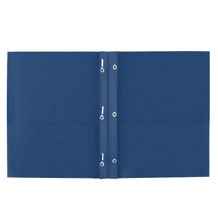 Avery Two Pocket Folders with 3 Prong Fasteners, Holds 70 Sheets, Case Pack of 125 Blue Folders (47975)