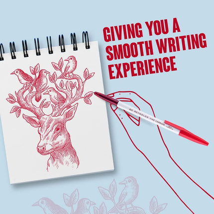 Reynolds 045 Ball Pen SET - 10 RED PENS WITH COMFORTABLE GRIP |RED BALL PENS FOR WRITING | PEN FOR STUDENTS & OFFICE STATIONERY | 0.7 mm TIP SIZE