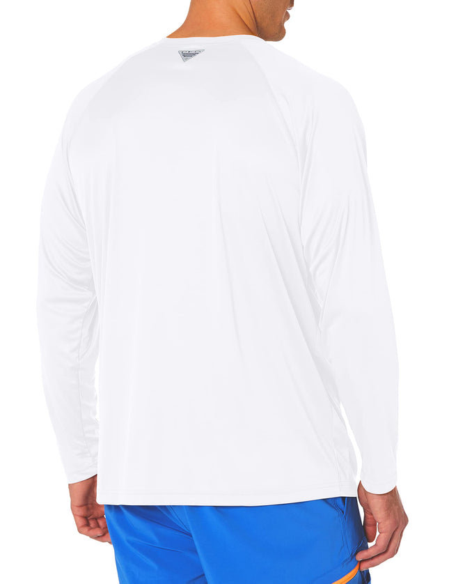 Columbia Men's Terminal Tackle Long Sleeve Shirt, White/Nightshade Logo, 1X