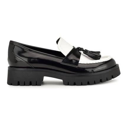 Nine West Women's Garry Loafer, Black/White 001, 8.5 UK