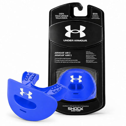 Under Armour Lip Guard for Football. Breathable & Comfortable Mouth Guard. Lip / Teeth / Mouth Protection. Works with Braces, Anti Clenching. Youth & Adult Sizes. Mouthguard Includes Helmet Strap