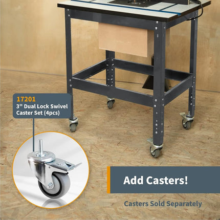 Support pour table de défonceuse POWERTEC UT1006 | Base robuste d'une capacité de 180 kg avec pieds réglables et niveleurs