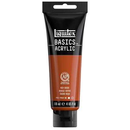 Reeves 101036 Tube de peinture acrylique Liquitex Basics, 118 ml, Rouge oxyde