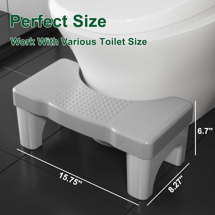 Kzeirm Toilet Potty Stool for Adults, 7" Heavy Duty Plastic Squatting Poop Foot Stool, Bathroom Non-Slip Toilet Assistance Step - Healthy Gifts for Kids Seniors, 2 Pack