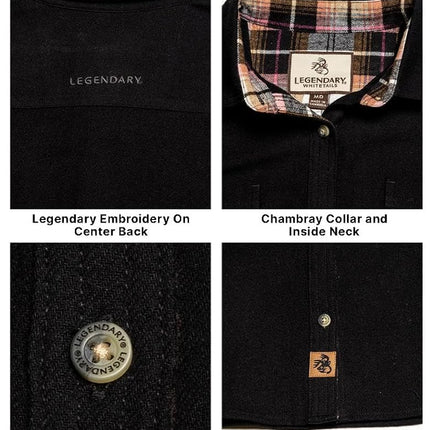 Legendary Whitetails Women's Cottage Escape Flannel Shirt, Black, XXL