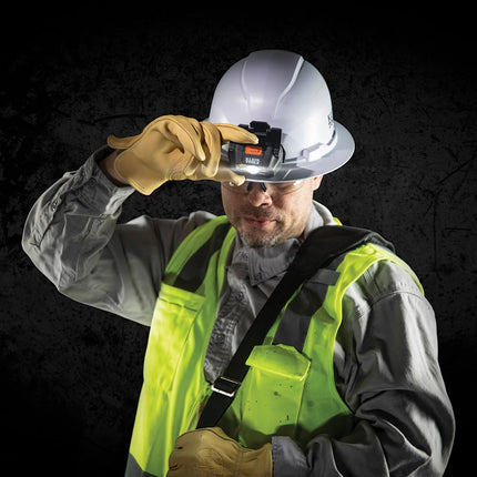 Klein Tools 60156 Intrinsically Safe LED IP67 Headlamp for Hazardous Areas, Mounts to Klein Hard Hats and Safety Helmets