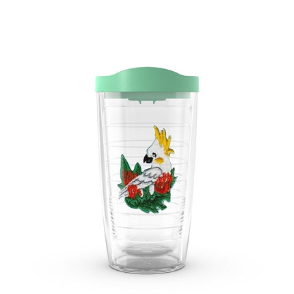 Tervis Birds of The Tropics Collection Made in USA Double Walled Insulated Tumbler Travel Cup Keeps Drinks Cold & Hot, 16oz, Tropical Cockatoo