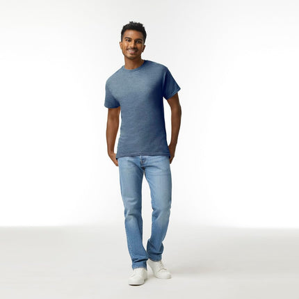 Gildan Men's Ultra Cotton T-Shirt, Style G2000, Multipack, Heather Indigo (3-Pack), XL (Pack of 3)