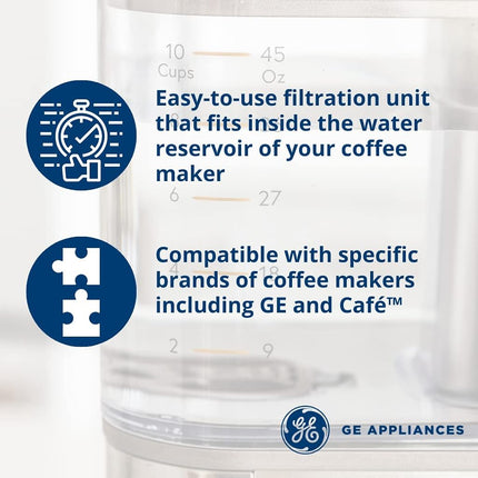 GE Appliances Activated Carbon Coffee Filters|Remove Chlorine, Calcium, and Other impurities from The Water | Universal Fit | 6 Pack