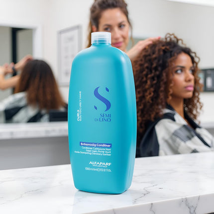 Alfaparf Milano Semi di Lino Curls Enhancing Conditioner - Reduces Frizz, Protects Against Humidity, Detangles - Nourishes with Manketti Oil - 33.8 oz