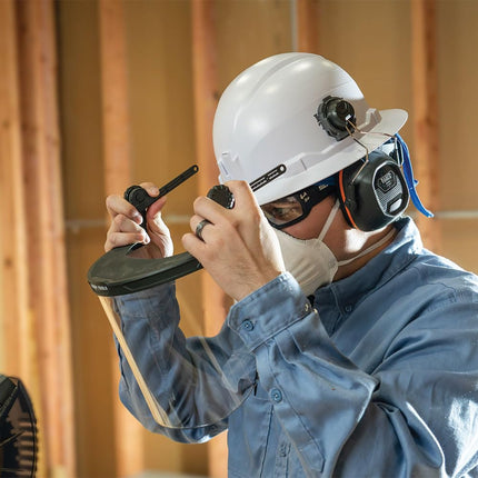Klein Tools 60473 Tinted Face Shield for Safety Helmet and Cap-Style Hard Hat, Impact Rated, Anti-Fog, Full Face, Low-Profile Design for Grinding