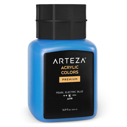 ARTEZA Acrylic Paint, A719 Pearl Electric Blue, 16