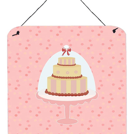 Caroline's Treasures Decorative Cake 3 Tier Pink Metal Print, Aluminum, Multicolor, 6H x 6W