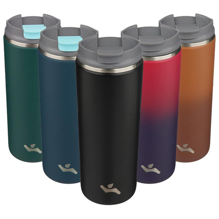 Konokyo Tumbler with Lid, 16 oz Travel Coffee Mug Double Wall Vacuum Stainless Steel Thermal Metal Cup Insulated Water Bottle,Black