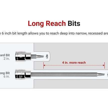 TEKTON 3/8 Inch Drive x 3/16 Inch Long Slotted Bit Socket | SHB10401