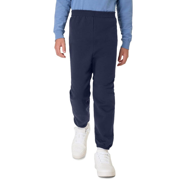Hanes Big Boys' Eco Smart Fleece Pant, Navy, Small