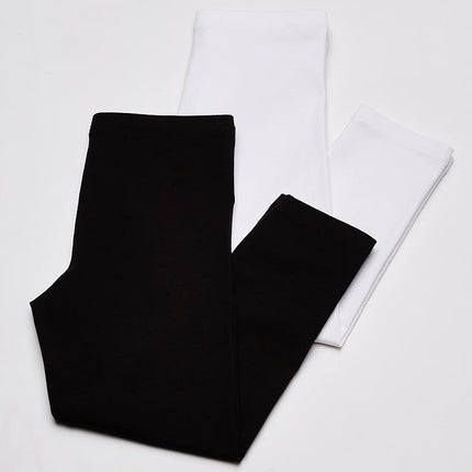 The Children's Place girls Capri leggings pants, White/Black 2 Pack, X-Small US