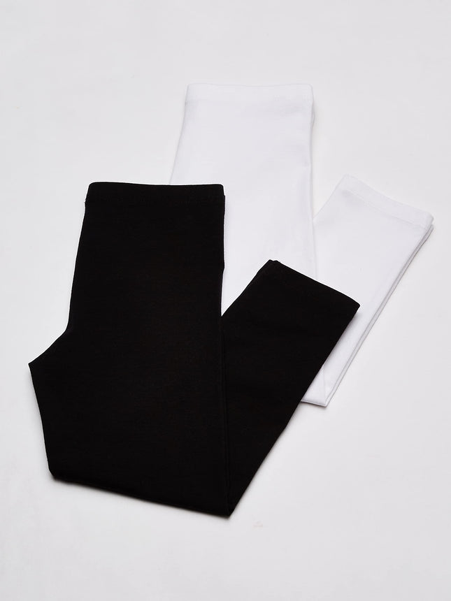 Legging Capri fille The Children's Place, Blanc/Noir Lot de 2, Taille XL