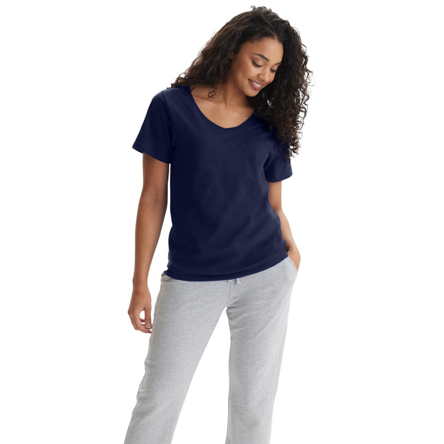 Hanes Women's Perfect-T V-neck T-shirt, Cotton Sho