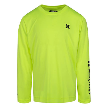 Hurley Boys Long Sleeve Rash Guard Shirt, Volt, 5