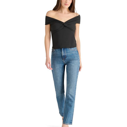 Steve Madden Women's Darra Top, Black, XS