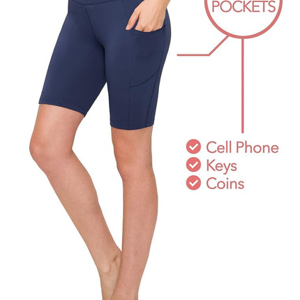 ALWAYS Pantalones Cortos de Yoga Camuflados para Mujer con Bolsillos - Cintura Alta Premium Suave de Compresión Elástica para Entrenamiento Militar de Bicicleta 143Tallas Grandes