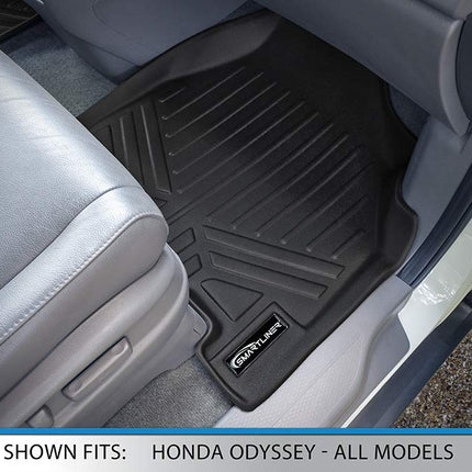 Juego de alfombrillas MAXLINER de 3 filas y revestimiento de carga negro para Honda Odyssey 2011-2017