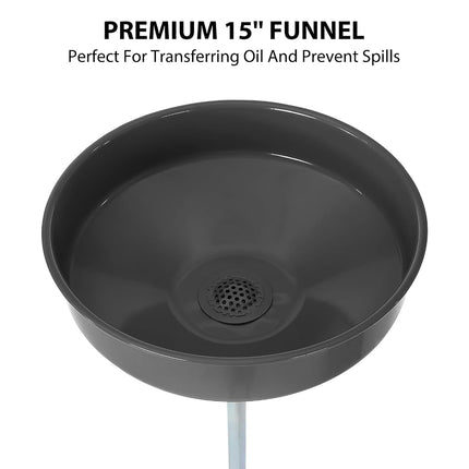 Tanque de drenaje de aceite usado GarveeTech de 8 galones, tanque de cambio de aceite con drenador operado por aire, recipiente de drenaje de aceite con altura de embudo ajustable, para facilitar la extracción de aceite (negro, 8 galones)