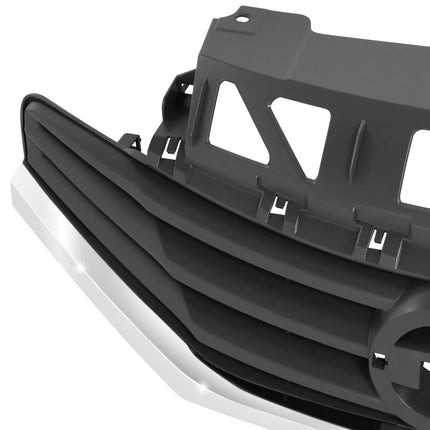 DNA MOTORING OE Style Horizontal Slats Grille Grill Compatible with 14-16 Nissan Versa, Painted Gray w/Chrome Moulding, OEM-GR-NI1200257