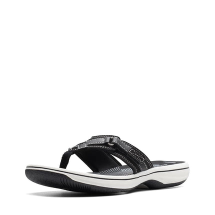Clarks Women's Breeze Sea Flip Flop, New Black Syn