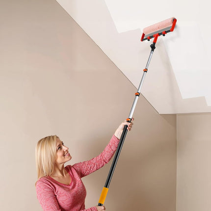 VEVOR Telescopic Extension Pole, 4-12 FT Multi-Purpose Extendable Pole, Sturdy Aluminum Alloy Paint Pole Extension with Flip-Lock Design, High Reach Roller Stick for Painting, Dusting and Cleaning