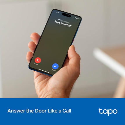 Tapo Smart Video Wireless Doorbell Camera Mini - 2K, 160° Ultra-Wide View, Up to 180 Days Battery, HomeKit, Alexa, Google Assistant Compatible, Free AI Person Detection, IP54, SD/Cloud Storage, D205